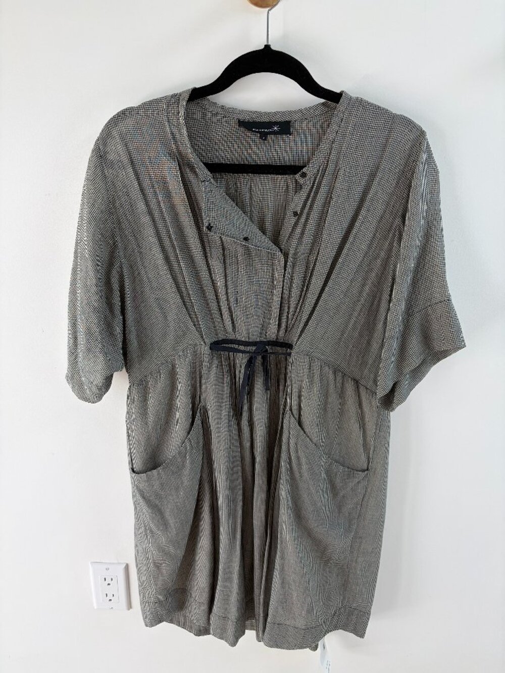 Isabel Marant Check Print Short Sleeve Dress Size 2